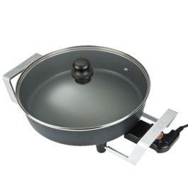 Bourgini Multicazuela Eléctrica 6 Litros 26 cm Diámetro 1800 W con Tapa de Cristal