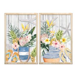 DKD Home Decor Cuadro Mediterráneo Azul de MDF 60x40x1.8 cm. Set de 2 unidades para Decoración de Verano Precio: 22.07766. SKU: B19R39WHKX