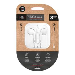 Tech One Tech Auriculares Eartech Blancos con Micrófono y Conector Mini-Jack 3.5mm para Apple, Android y Windows, Control de Volumen Precio: 4.88999962. SKU: B1F7REPED3