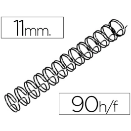 Gbc Espiral Wire 3:1 11 mm N.7 Negro Capacidad 90 Hojas Caja 100 Unidades