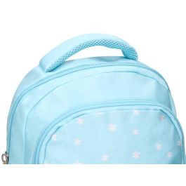 Cartera Escolar Liderpapel Moc Hila Multibolsillo Infantil Flowers Azul 350x110x270 mm