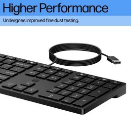 HP 320K Teclado de Escritorio con Cable USB, Diseño Suizo, Cómodo y Fiable para Productividad Diaria