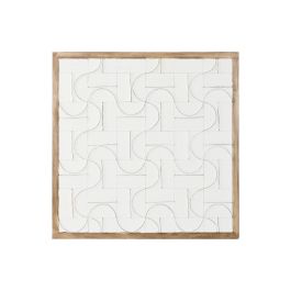 DKD Home Decor Decoración de Pared Estilo Moderno, Colores Blanco y Natural, Fabricado en Madera de Mango y MDF, Medidas 90 x 90 x 3 cm
