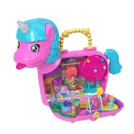 Estuche polly pocket para mini muñecas unicornio. incluye 2 mini muñecas y 25 accesorios.