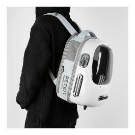 Petkit Breezy 2 Transportín Rígido para Mascotas con Ventilador - Mochila de Carga Frontal para Gatos y Animales Pequeños, Color Cremeweiß (Blanco Degradado)