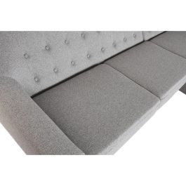 DKD Home Decor Sofá Scandi Chaiselongue de Poliéster Gris 144 x 84 x 226 cm