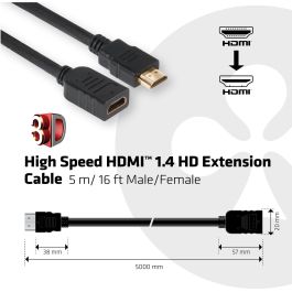 Club3D Cable HDMI 1.4 Extensión HD 5 metros St/Bu