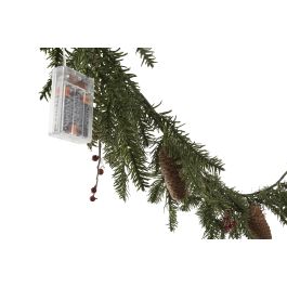 DKD Home Decor Guirnalda de Navidad Alpina Verde Marrón 200cm PVC con 35 LEDs y Piñas (Pack de 2)
