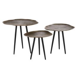 Mesita Auxiliar DKD Home Decor Dorado Negro 39 x 45 x 52 cm Set de 3 Mesita Auxiliar DKD Home Decor Dorado Negro 39 x 45 x 52 cm Set de 3