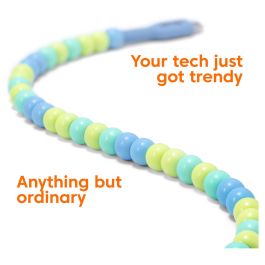 Club3D Lifestyle Perlen-Kabel USB-C a USB-C PD 60W 480 Mbps 2 m Cable Azul y Verde para Datos y Carga Rápida