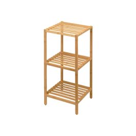 Berilo Estantería de Bambú 3 Estantes, Marrón, 33 x 77.5 x 32 cm, ideal para baño o cocina, organización y decoración (4 Unidades)