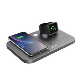 Veho DS-7 Estación de Carga Inalámbrica Qi Universal Plegable 3 en 1 para iPhone, Samsung, Apple Watch y AirPods