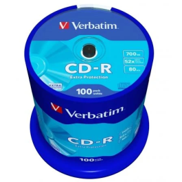 Verbatim Cd-R, 700Mb, 52X, Pack 100uds Spindle, Superficie Extra Protection