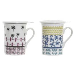 DKD Home Decor Mug Infusiones Colonial de Gres y Porcelana, 280ml, Azul Granate, 8.5 x 11 x 11 cm, Apto Microondas y Lavavajillas (12 Unidades) Precio: 43.88999967. SKU: B1GFDPG7D3