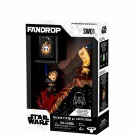 FANDROP FAN0630996920732 Figura Star Wars Obi-Wan vs Anakin con escena de culto, Vitrina y mini póster - 18 cm
