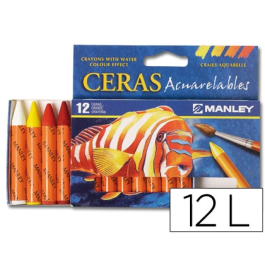 Manley Lápices de Cera Acuarelables Caja de 12 Unidades Colores Surtidos Precio: 3.50000002. SKU: B1HL38KJVN