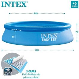 Intex Piscina Easy Set Redonda 305x76cm 3853L con Depuradora para Niños y Adultos