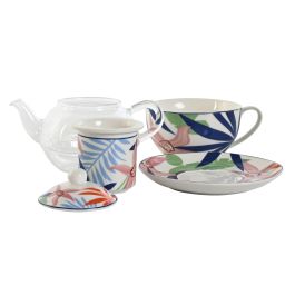 DKD Home Decor Tetera Moderno 3 Unidades Azul Verde 13.5 x 14 x 16.5 cm