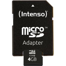 Intenso 3413450 Tarjeta de Memoria MicroSDHC 4GB Clase 10 25MB/s con Adaptador SD Resistente al Agua y Golpes
