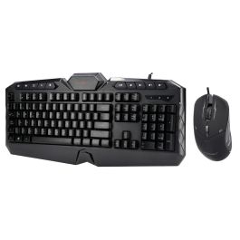 Set Teclado Y Raton Q-Connect Gaming Con Cable E Iluminacion Led Color Negro