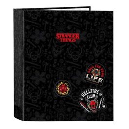 Carpeta de anillas Stranger Things Negro A4 27 x 33 x 6 cm