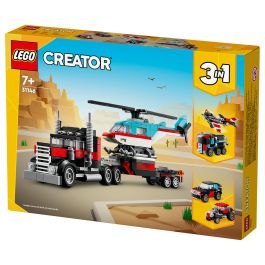 LEGO Creator Camión Plataforma con Helicóptero 31146 Juego de Construcción con 270 Piezas para Niños a partir de 7 años