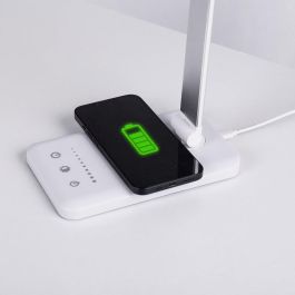 Lámpara de Mesa LED con Cargador Inalámbrico 6W 420Lm, Tonalidad de Luz Regulable CCT