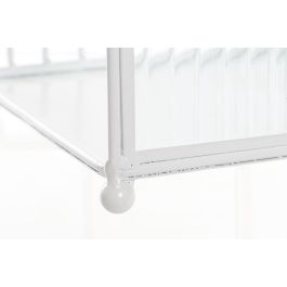DKD Home Decor Revistero Estilo Nórdico Scandi Blanco de Metal y Cristal, Medidas 36x16x34 cm (Ancho x Profundo x Alto), Pack de 2 Unidades
