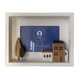 DKD Home Decor Marco de Fotos 10x15 cm, Estilo Urban, Blanco y Marrón, Madera y Cristal, 22x3.5x17 cm, Set de 2 Precio: 12.00078. SKU: B19X7A455Z