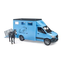 Mercedes benz sprinter para transporte equino. incluye 1 caballo. 43x17x22 cm.