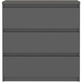 CHELSEA K23U27S Cómoda 3 cajones Antracita 77,2 x 42,2 x 79,9 cm (Ancho x Fondo x Alto)