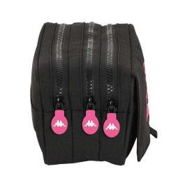 Portatodo Triple Kappa Black and pink Negro (21,5 x 10 x 8 cm) Portatodo Triple Kappa Black and pink Negro (21,5 x 10 x 8 cm)
