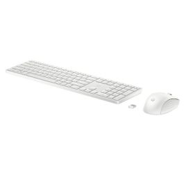 HP Teclado y Ratón Inalámbricos 650 Blanco Ergonómico Resistente a Salpicaduras