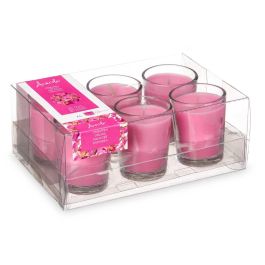Set 6 Velas Vaso Vidrio Orquidea Acorde 16X6CM (12 Unidades) Set 6 Velas Vaso Vidrio Orquidea Acorde 16X6CM (12 Unidades)