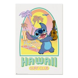 ERIK Póster Disney Hawaii Club Surf Stitch 91,5x61cm, Papel 150gr Brillante