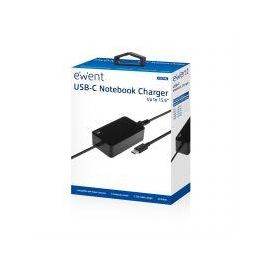 Ewent Cargador USB Tipo C 45W PD EW3981 con Cable de 2.75m para Portátiles, Teléfonos y Tabletas