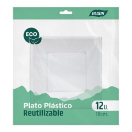 Set de 12 platos hondo cuadrados ecológicos de plástico 18 cm Algon (24 Cajas) Set de 12 platos hondo cuadrados ecológicos de plástico 18 cm Algon (24 Cajas)