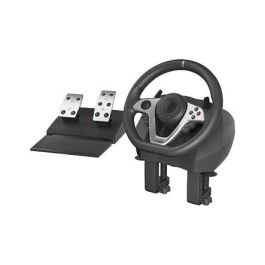 GENESIS Volante + Pedales Seaborg 400 Negro, Plata USB para Nintendo Switch, PC, PlayStation 4, Playstation 3, Xbox 360, Xbox One, Xbox One S, Xbox One X