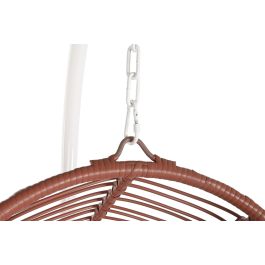 DKD Home Decor Sillón Colgante Terraza Jardín Ratán Sintético Acero, Base y Cojines, Desmontable, 120kg, Terracota Blanco, 60x80x100cm DKD Home Decor Sillón Colgante Terraza Jardín Ratán Sintético Acero, Base y Cojines, Desmontable, 120kg, Terracota Blanco, 60x80x100cm