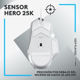 Logitech G G502 X - Ratón Gaming Óptico con Cable, Blanco, Sensor HERO 25600 DPI, 11 Botones Programables, USB para PC/Mac