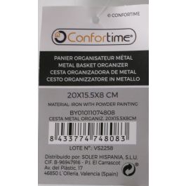 Cesta de metal organizadora Confortime 20 x 15.5 x 8 cm (12 Unidades)