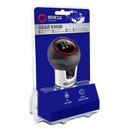 Spc SPC0105BK Pomo de cambio universal para coches manuales, diseño deportivo y elegante Negro-Rojo, fácil instalación