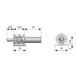 ITALIANA FERRAMENTA Soporte Estante Kintai para Embutir Piv 5Mm Acabado Gris, Desenganche Automático, para Muebles de Cocina