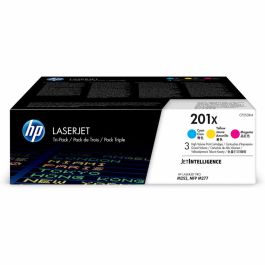 HP 201X pack de 3 tóners originales LaserJet cian / magenta / amarillo de alto rendimiento (CF253XM) para HP Color LaserJet Pro M252 / M274 / M277