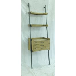 DKD Home Decor Estantería Vintage de Abeto y Metal Negro Natural, 155 cm Alto x 67 cm Ancho x 40 cm Fondo con 2 Cajones y 1 Estante Desmontable Precio: 203.98422. SKU: S3033363