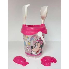 Unice Cubo Playa Castillo Minnie Transparente con Cedazo, Pala, Rastrillo y Moldes