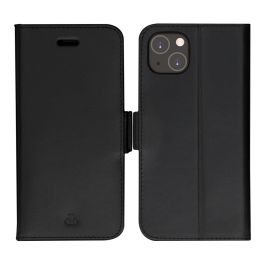 dbramante1928 Copenhagen - Funda Cartera Flip Cover de Cuero Negro para Apple iPhone 14 Plus (6.7") con Cierre Magnético, 3 Bolsillos, Soporte y Carga Inalámbrica