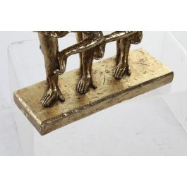DKD Home Decor Figura Colonial Monos Bailarinas de Resina Dorada 9.5 x 24 x 23 cm