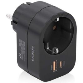 AISENS - REGLETA DE PARED MULTIFUNCION CON 1 TOMA + 1xUSB-C 20W PD3.0, 1xUSB-A 20W QC3.0, NEGRO Precio: 7.49999987. SKU: B13VDW8GBR