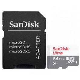 SanDisk Tarjeta de Memoria microSDXC Ultra 64GB Clase 10 100MB/s Adaptador SDSQUNR-064G-GN3MA Precio: 14.49999991. SKU: B138YSZSQ6